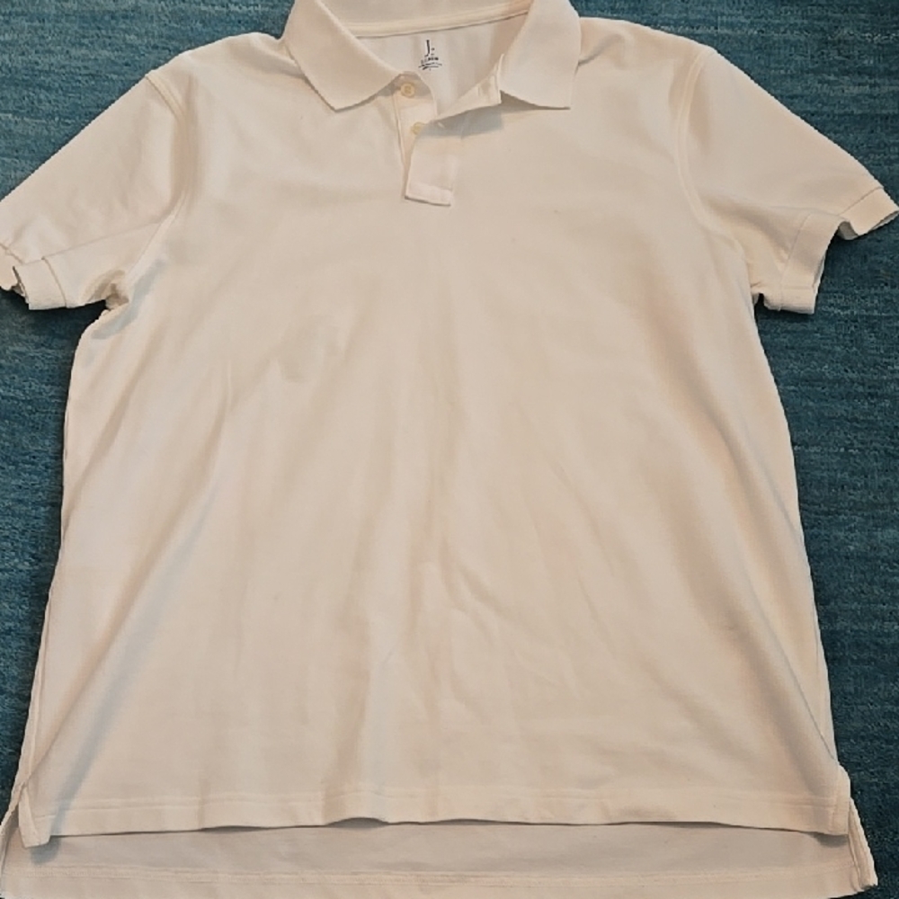 J. Crew White Polo Shirt Classic Knit Design